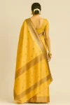 Golden-Orange Gorod Silk Saree with Traditional Zari Weaving