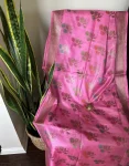 Baluchari Saree in Bright Pink with Temple Motif Pallu & Floral Buta