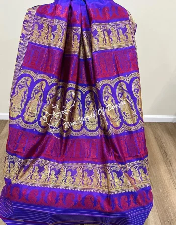 Premium Baluchari in rich purple color